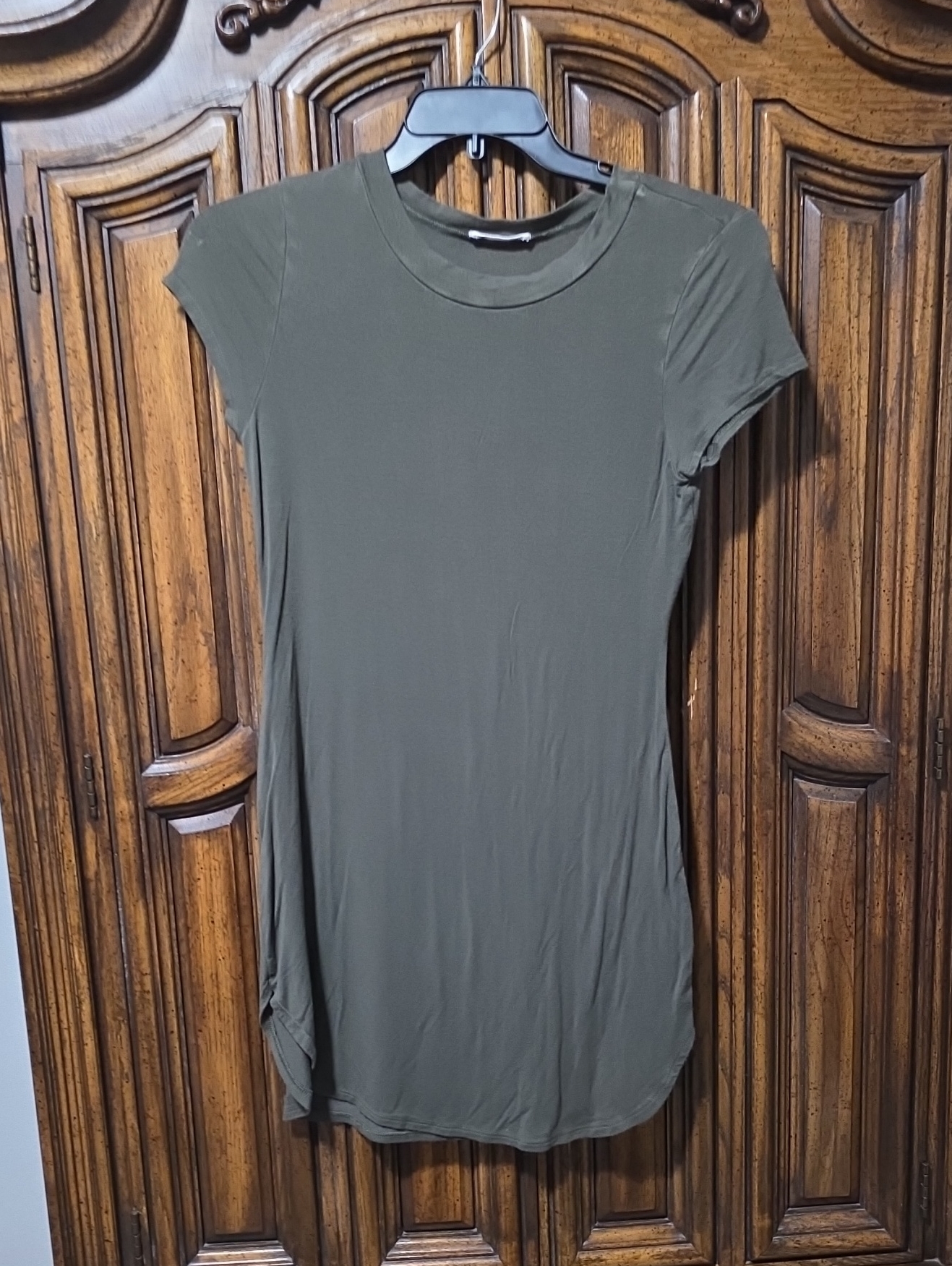 Poetry Olive Green Short Sleeve Mini Dress